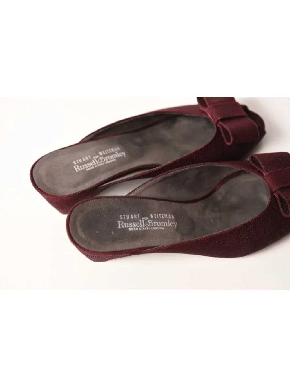 Stuart Weitzman for Russell & Bromley Candy Burgundy Peep Toe Wedges Size 6 - Picture 3 of 10